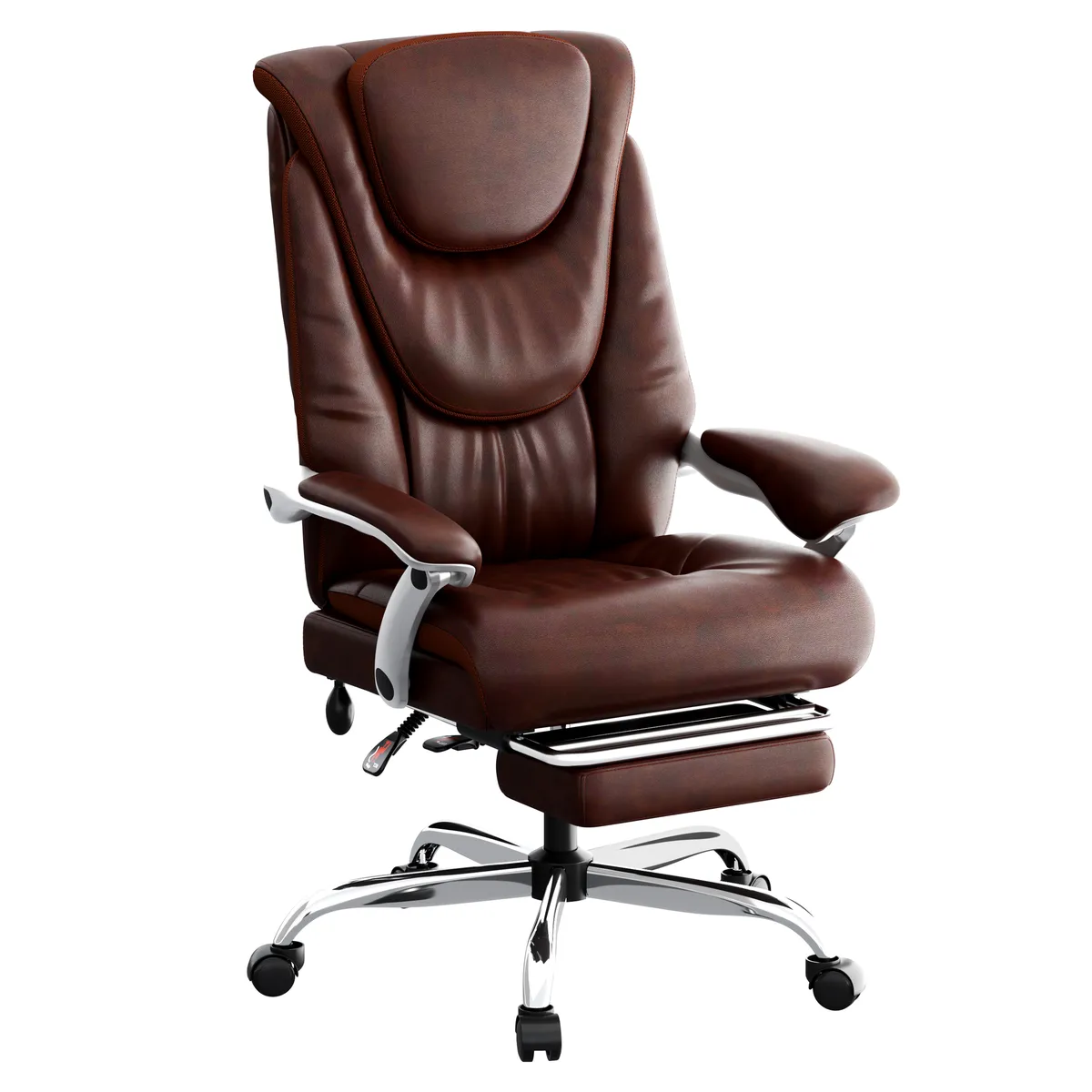 Leather Office Chair with Footrest Armrest Computer 400LBS Executive Chair
