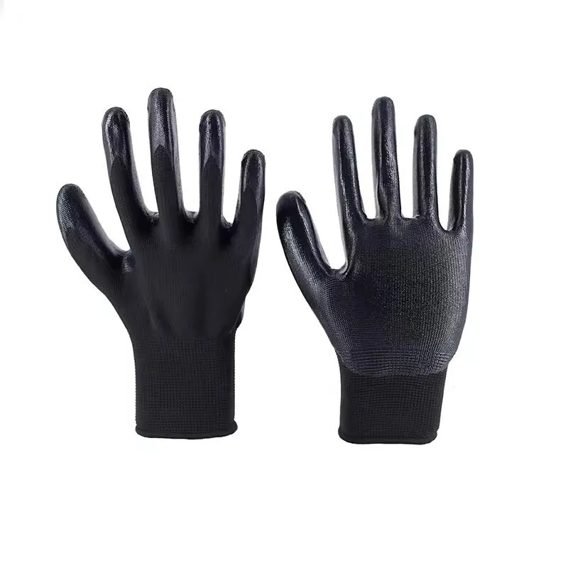 Wear Resistant Nitrile Working Gloves - Black