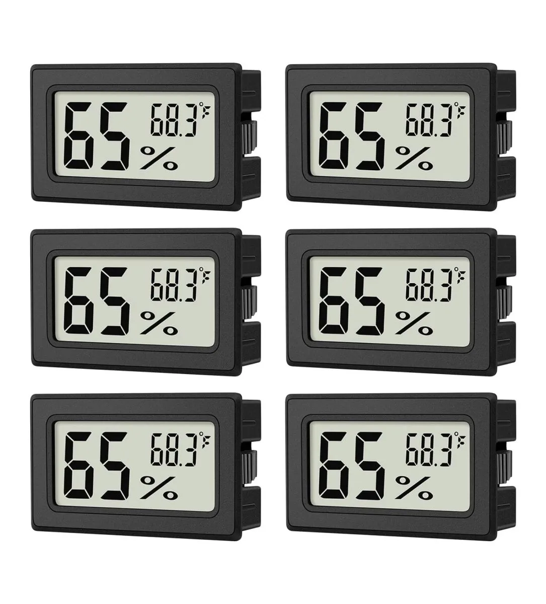 6 Pack Mini Hygrometer Indoor Thermometer, Display Fahrenheit , For Room