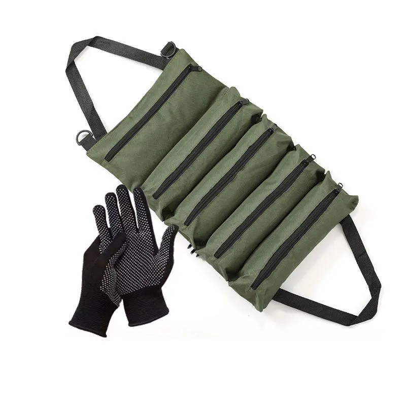 Hardware Tool Storage Bag with Work Gloves