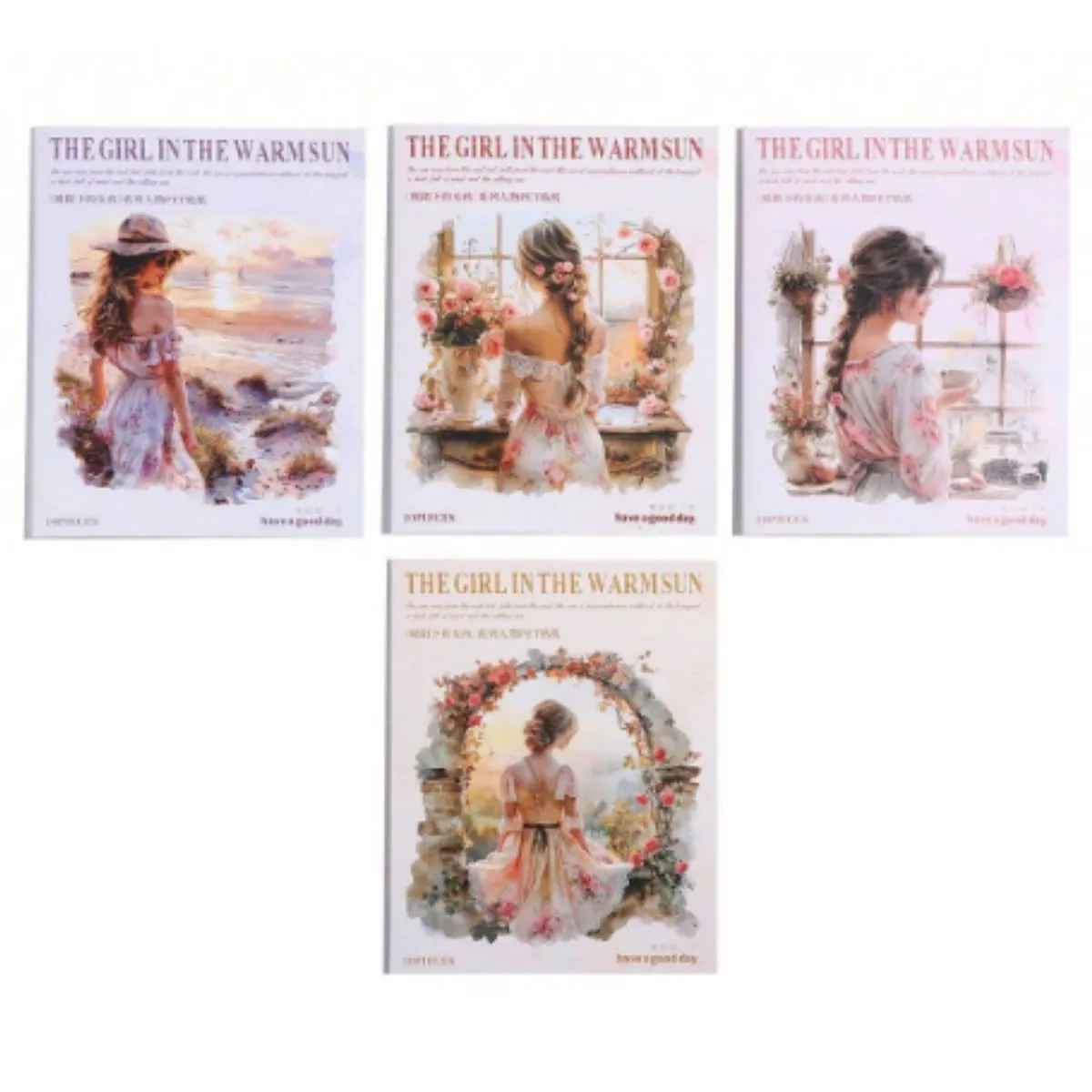 40 Pcs Journaling Craft Decorative Scrapbooking Stickers Girl In The Sun