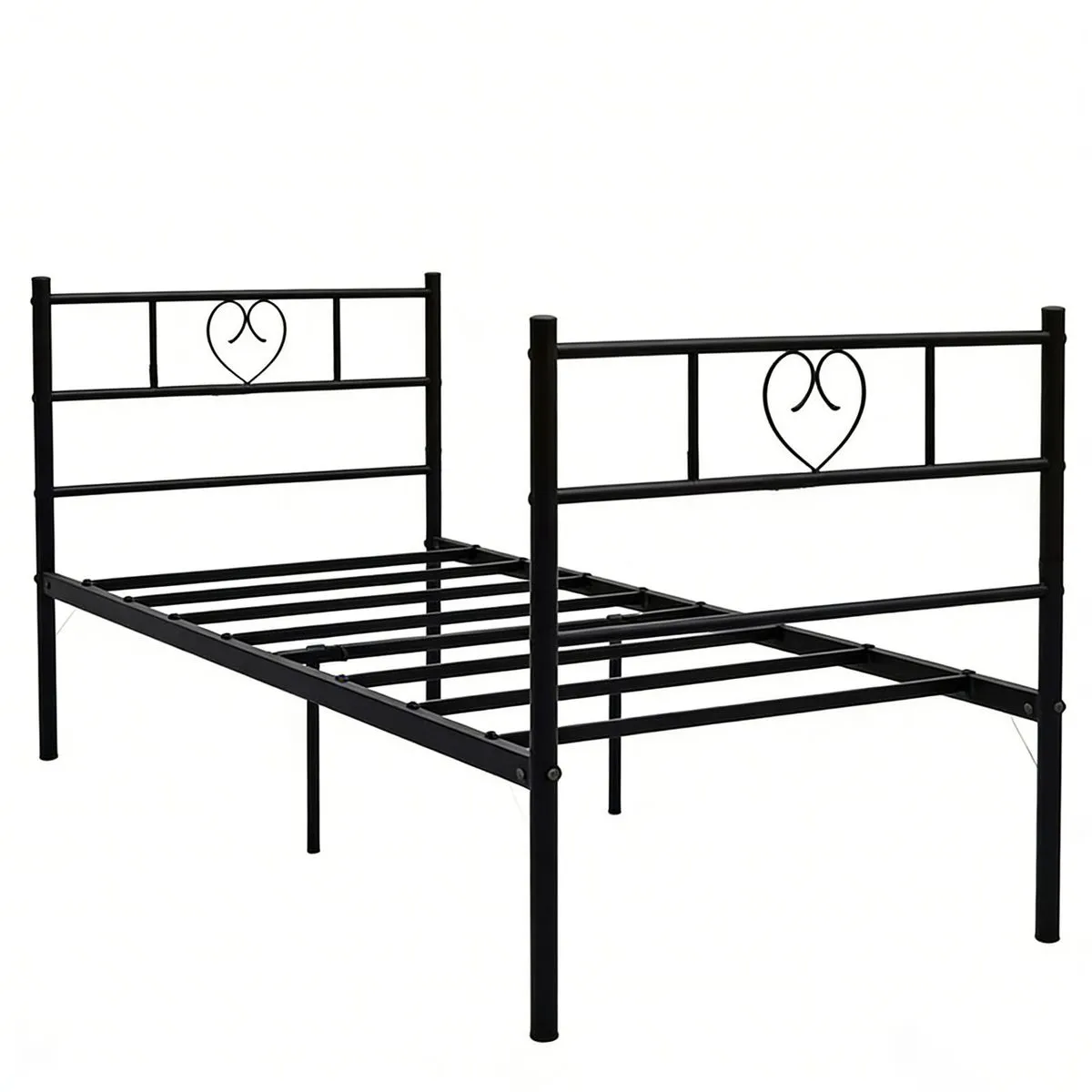 Black Metal Single Bed Frame 190x90cm Sturdy Stable Easy Assembly