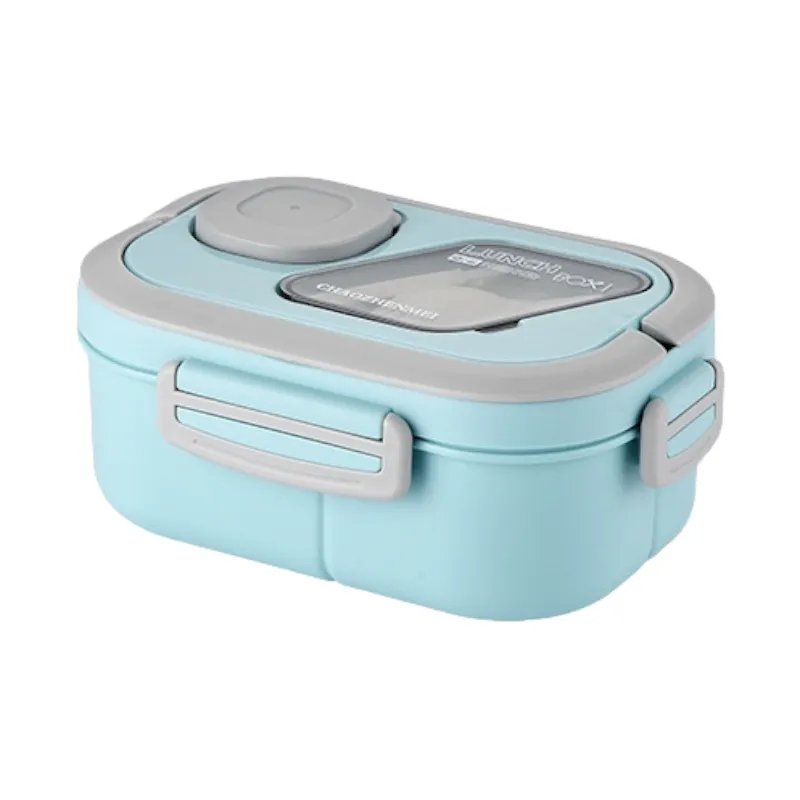 1.2L Multi-grid Bento BPA Free Lunch Box with Cutlery & Sauce Conatiner - Blue