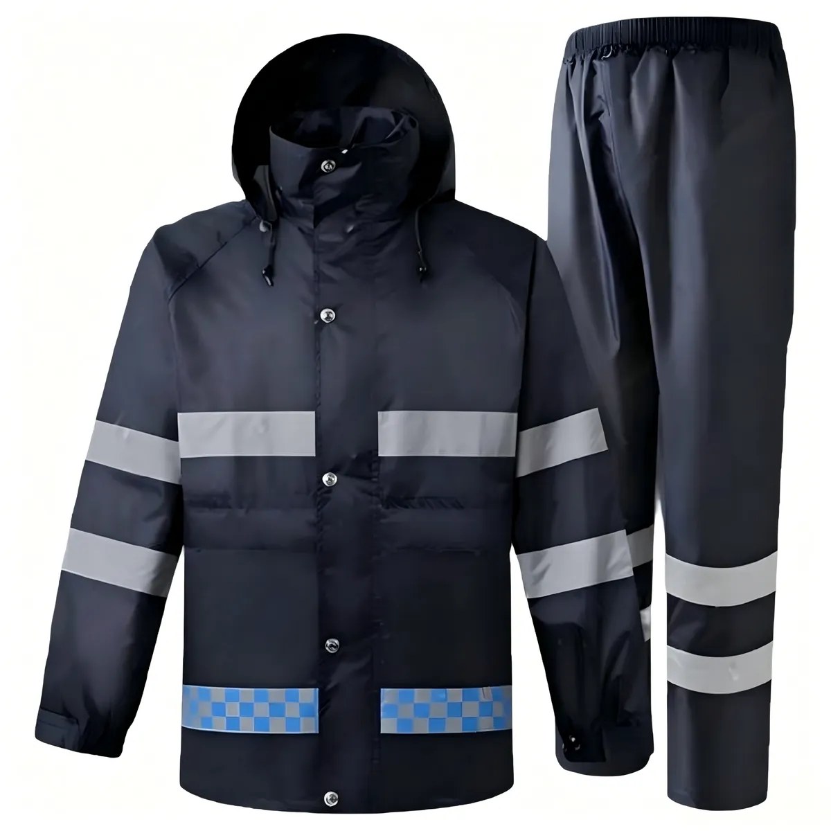 Reflective Rain Suit, Waterproof, Safety Workwear, Outdoor Jacket ,Trousers - L