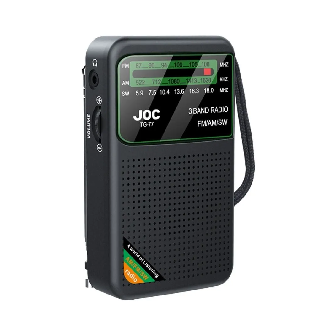 FM AM SW Back Clip Pocket Radio, Battery Operated Mini Radios, Portable