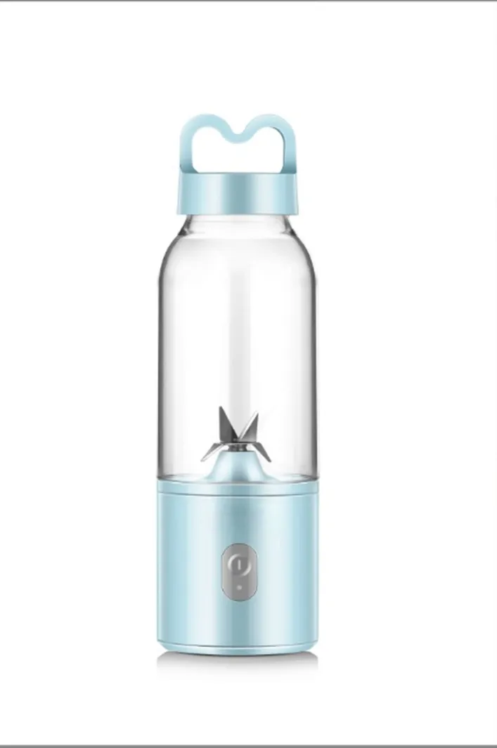 Mini Electric Blender, Portable and Multifunctional, Cleaning Brush - Blue