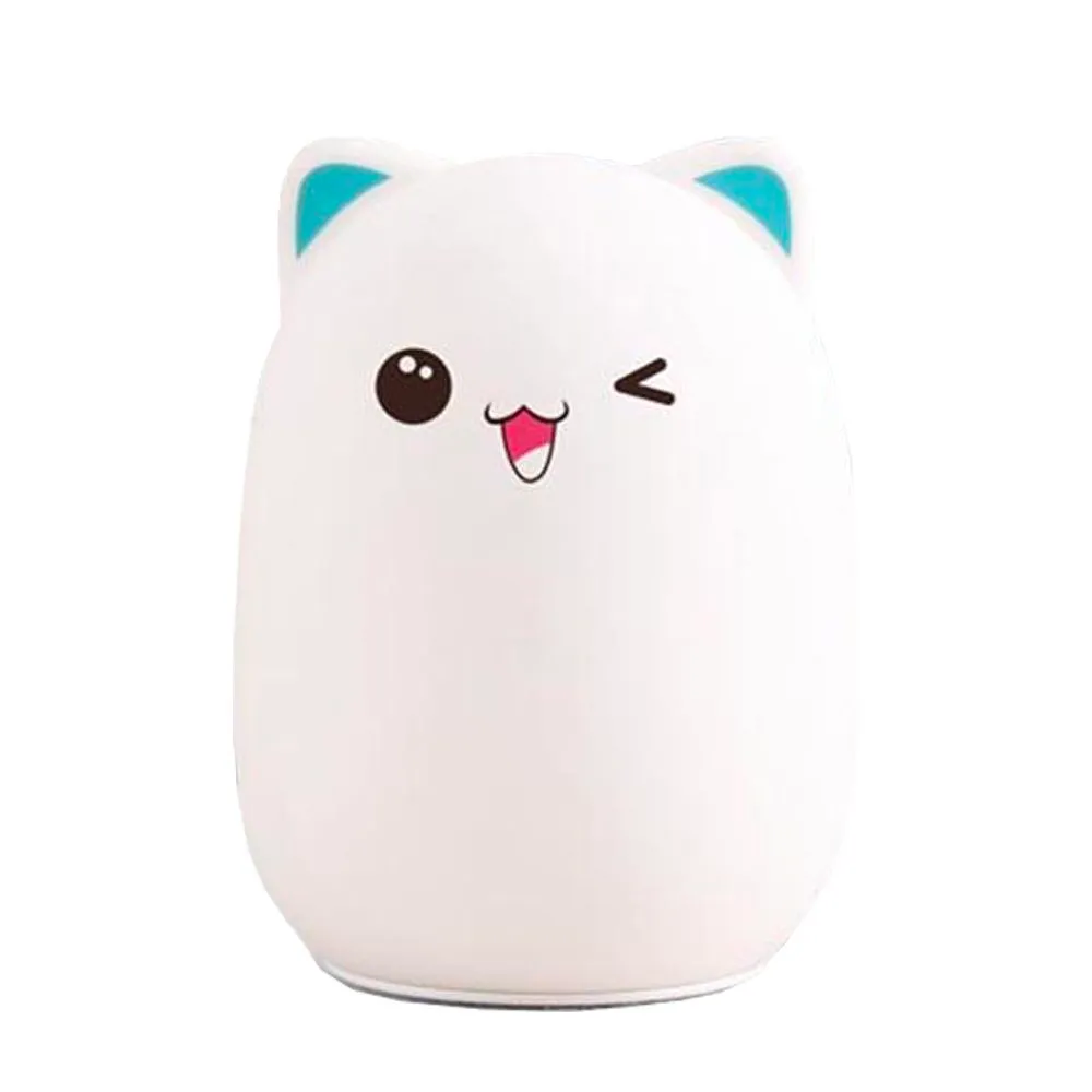 LED Rechargeable Silicone Night Light Bear - Blue Ears