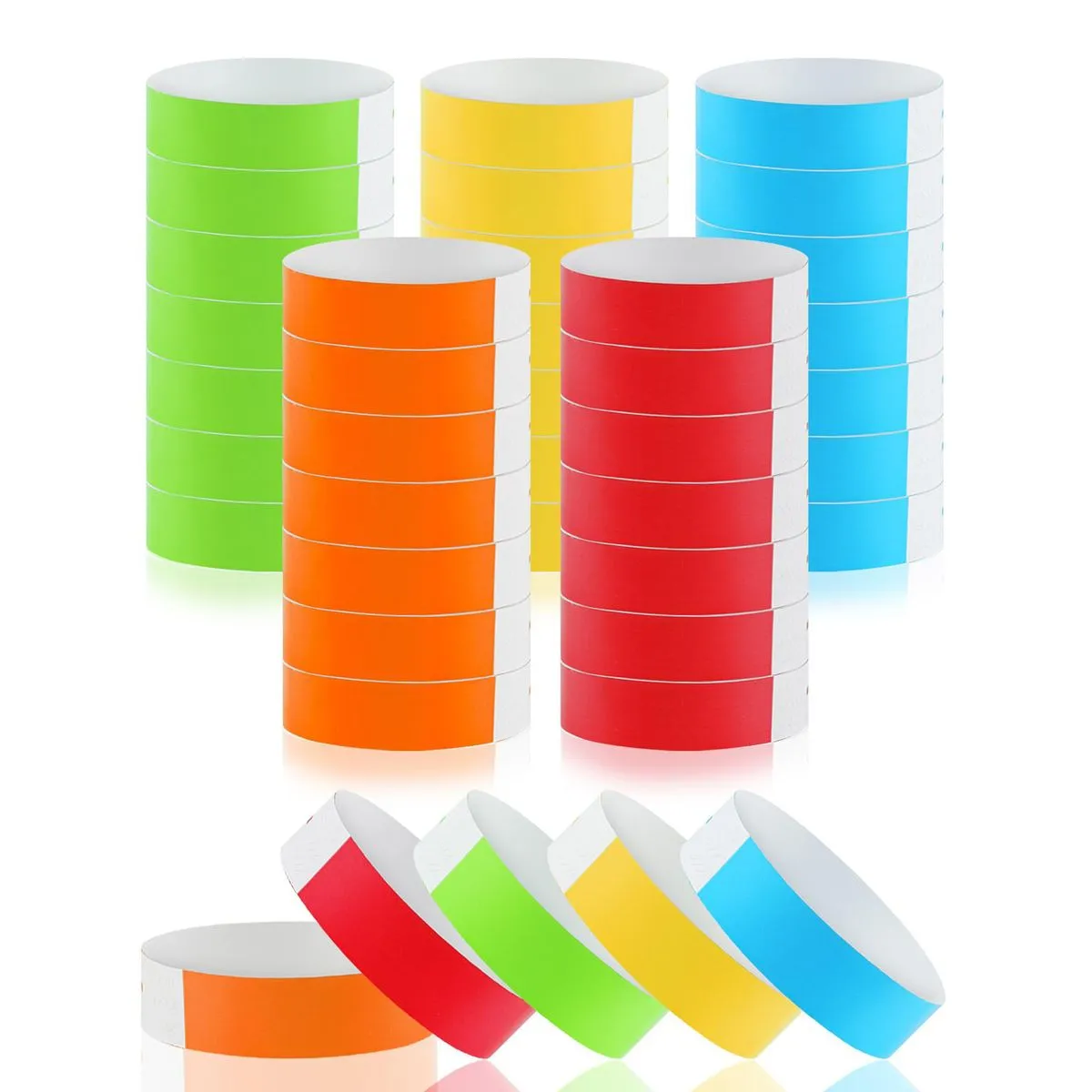 500 Pcs Wrist Bands, Paper Wristbands for Events, Party-Colorful