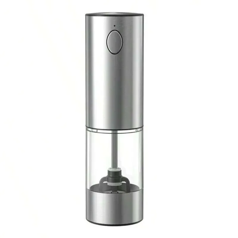 USB Rechargeable Electric Salt or Pepper Spice Grinder - Silver