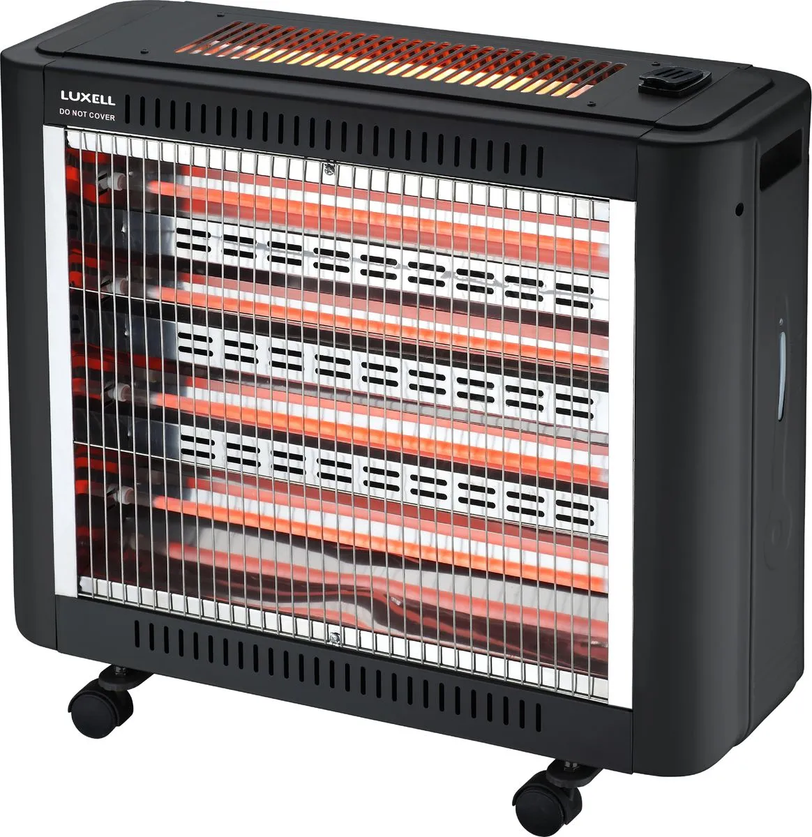 LUXELL - 6 Bar Heater with Humidifier & Thermostat - Powerful - LX-2000J - Black