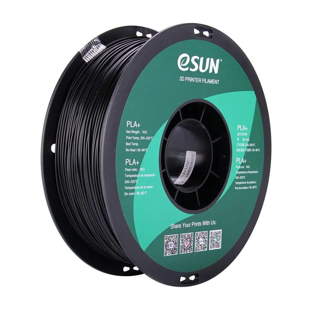 eSun PLA + 3D printing consumables, 1kg/1.75mm eco-friendly material spool - Black