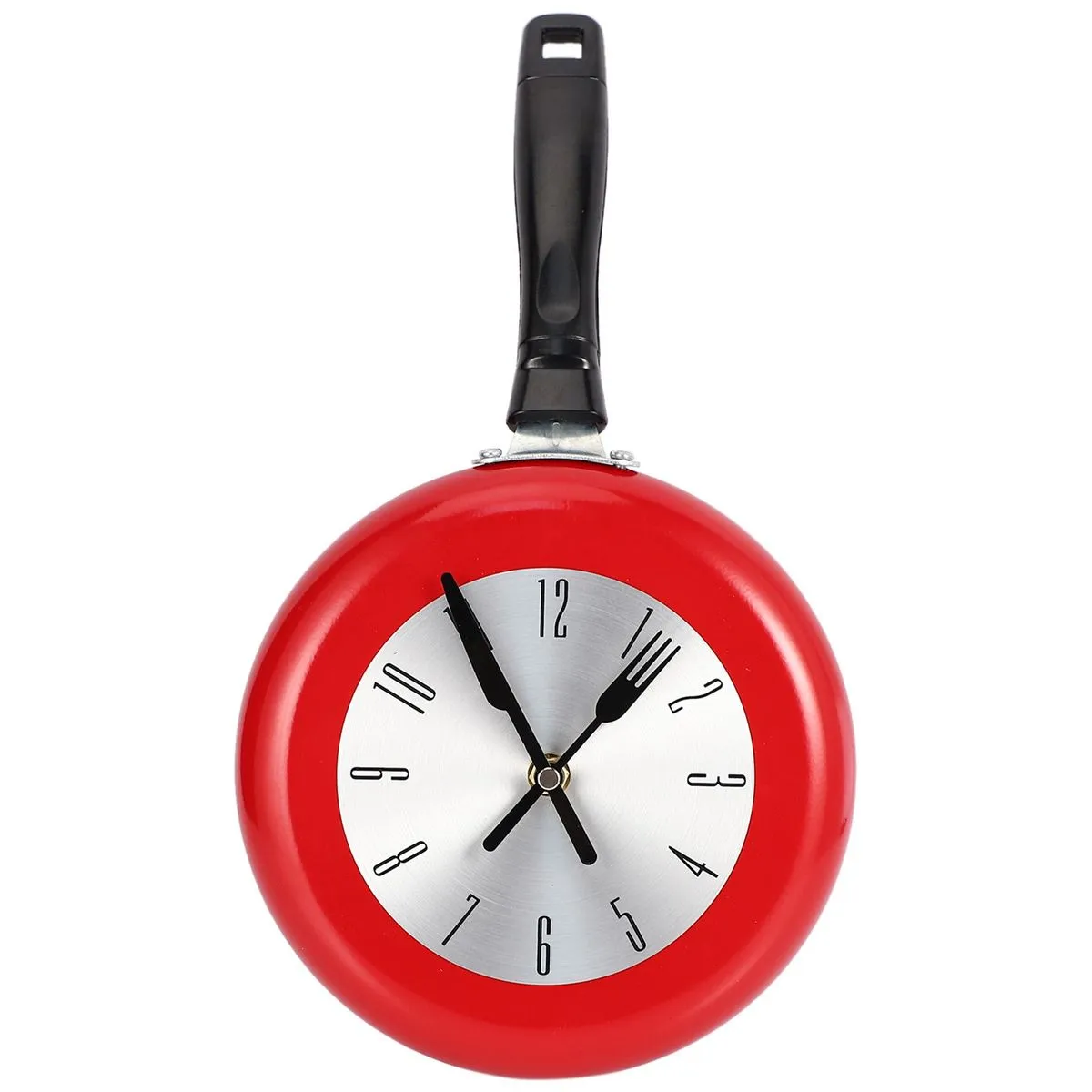 Wall Clock Metal Frying Pan Design 8 Inch Clocks Kitchen Decoration