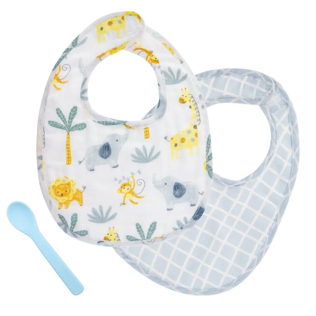 Stephen Joseph Muslin Bib Set Zoo