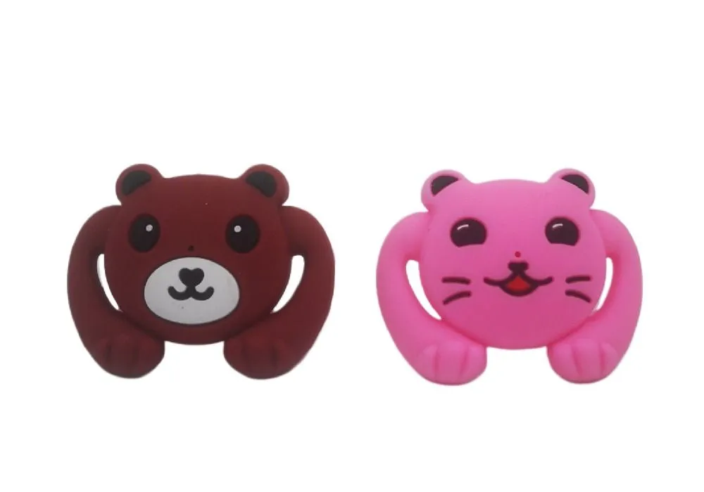 Funny Dummy Pacifiers For Babies - 2 Pack Silicone Cat & Bear Design