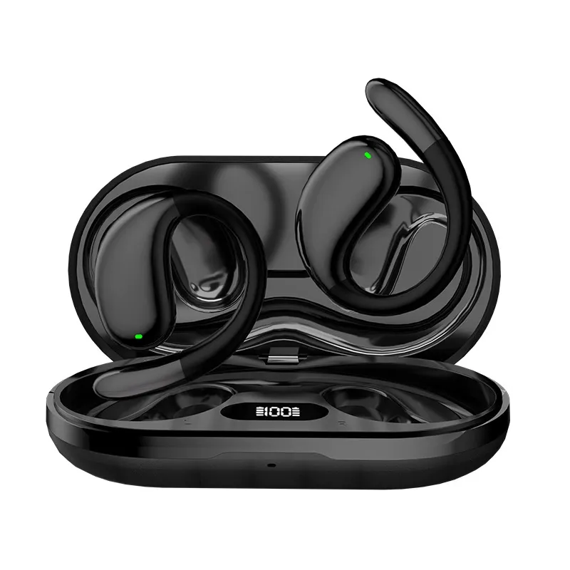 2026 New Wireless Open-Ear Sports Headphones Over-Ear Hook Design - Black