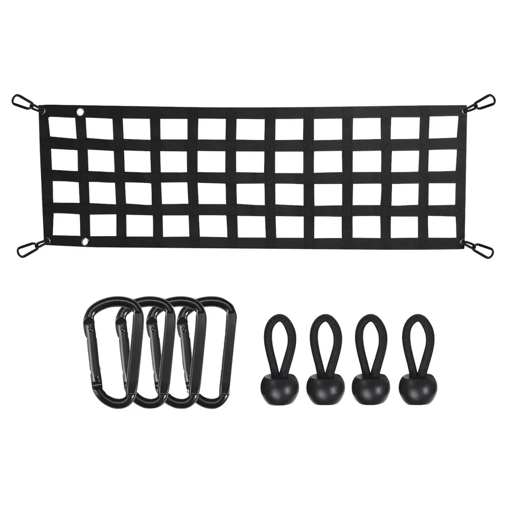 Automotive Heavy Duty Tail Gate Cargo Net & Accessories Set Of 9 (152CM)