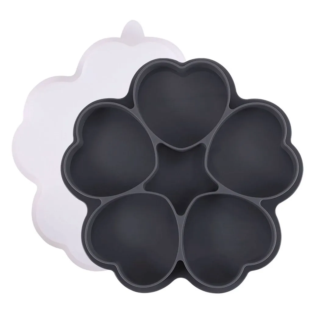 5 Cavities Silicone Hamburger Bun Mold Loaf Pan Baking Pan Non-stick Pan - Grey