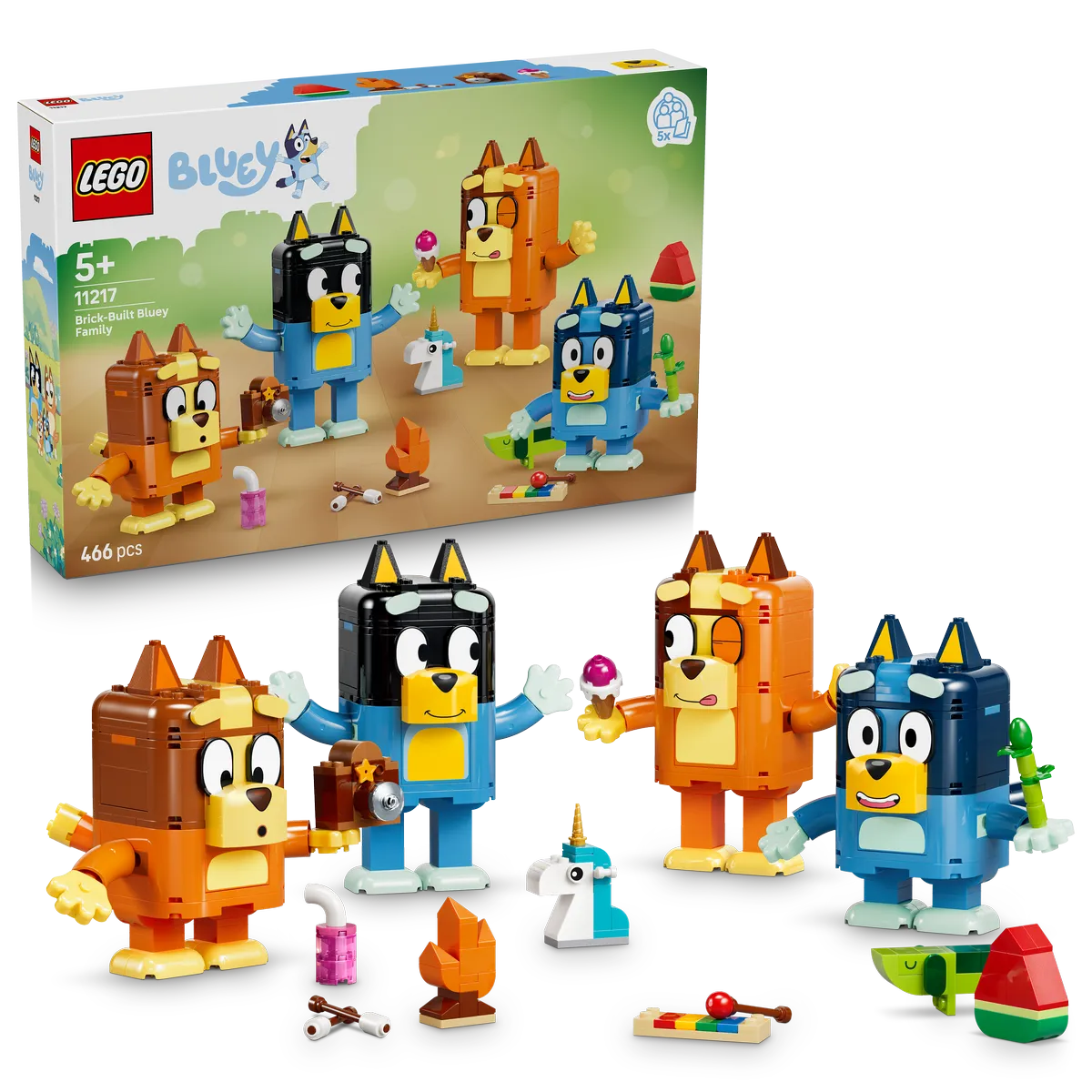 LEGO® Bluey Brick-Built Bluey Family Toy Figures Set 11217