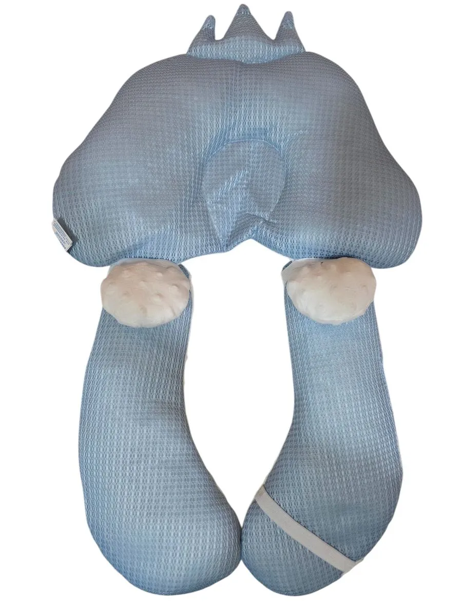 Babies-Up 2-in-1 Nursing Pillow & Baby Lounger Adjustable Newborn Support - Blue, White