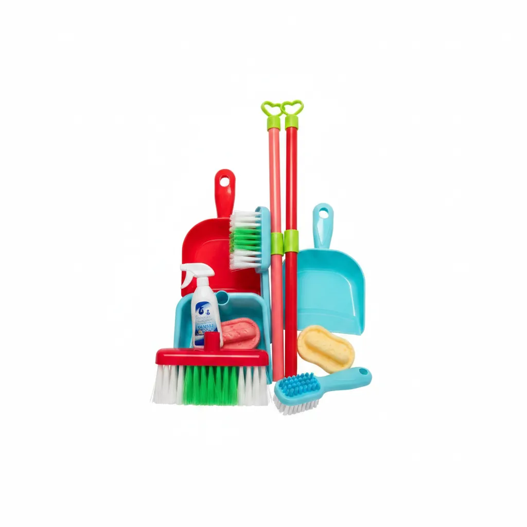 Perfect Play Toy Cleaning Set with Broom, Mop, Bucket & Tools