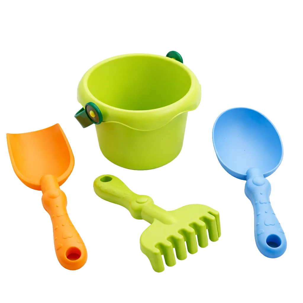 4 Piece - Kids Beach Sand Digging Play Set - Green