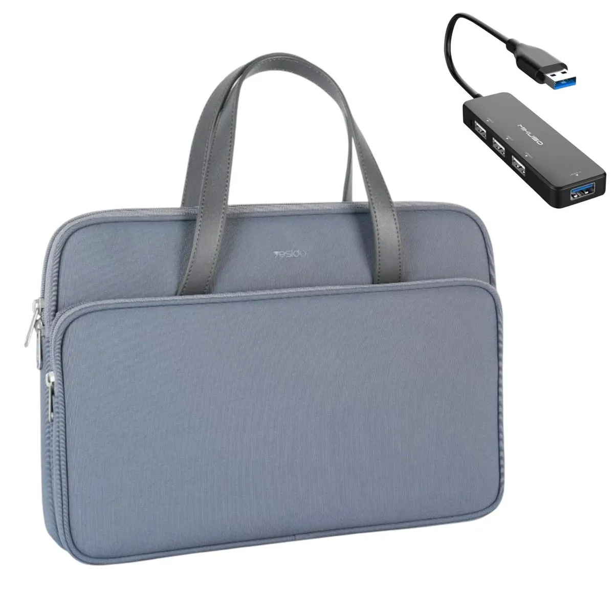 14inch Water-Resistant Laptop Bag with 4ports 3.0+2.0 USB Hub -wb35+hub014