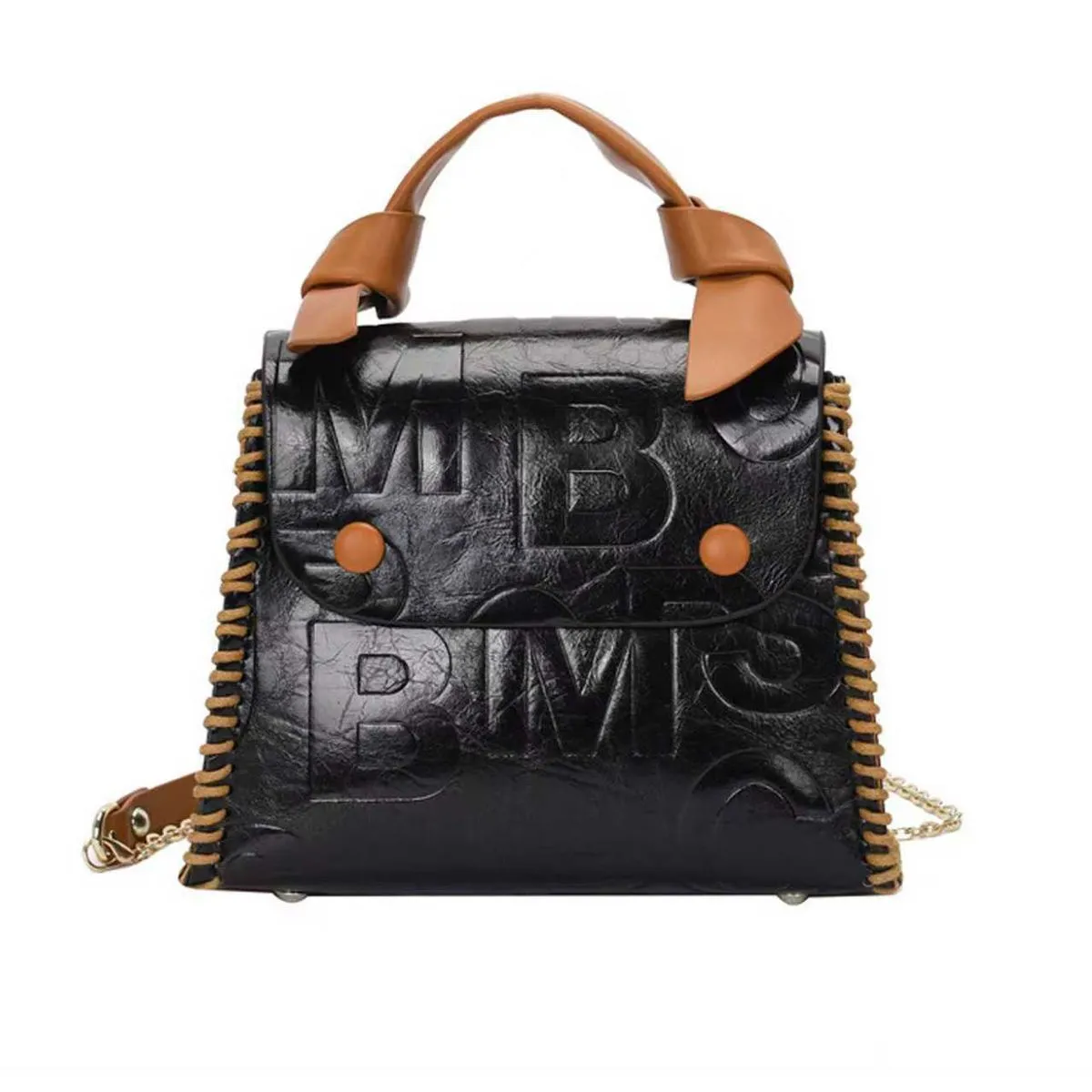 DIY Craft Gift Crossbody Bag PU Shoulder Bag Handbag Needlecraft(Non-Final) - Black