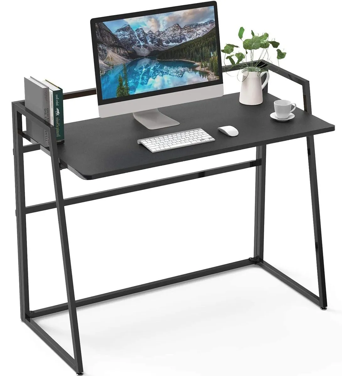 Folding Table Study Desk Work Computer Desk Home Office Desk Dressing Table - Black