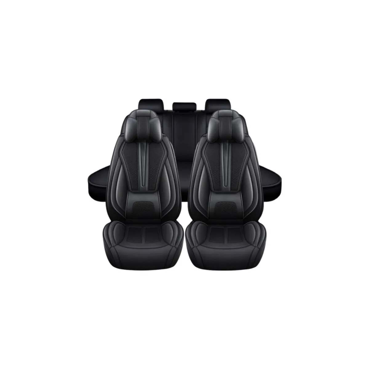 5 Pieces Of Automotive Leather Comfotable Seat Covers Set 2108 - Black