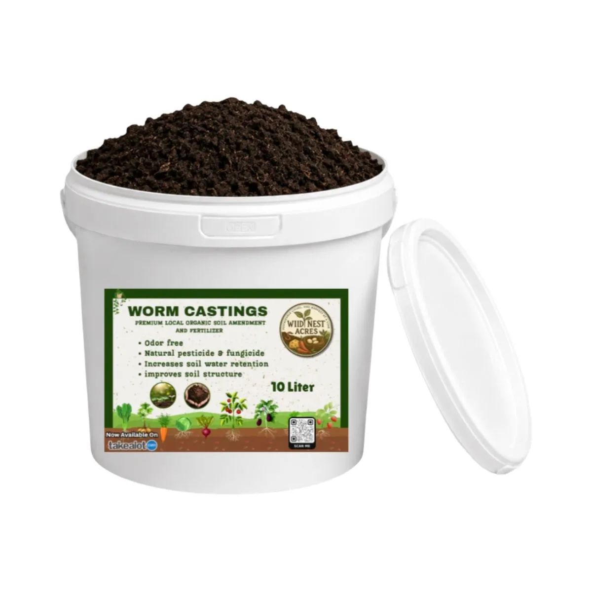 Premium Organic Worm Castings Fertilizer 10L