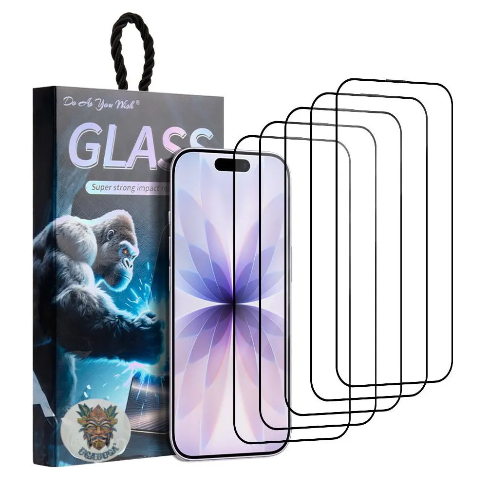 UGABUGA 5 Piece Tempered Glass Screen Protectors Compatible with iPhone 17