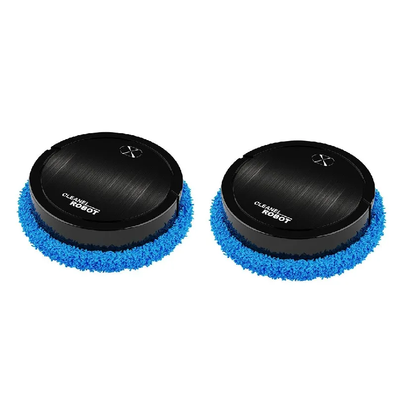 2 Pack - Intelligent Sweeping Robot - USB Charging Smart Home Vacuum Cleaner - BLACK