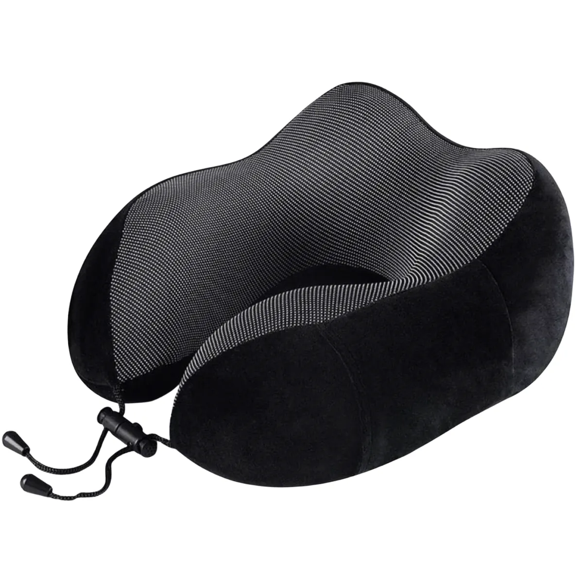 Premium Memory Foam Travel Neck Pillow - Black