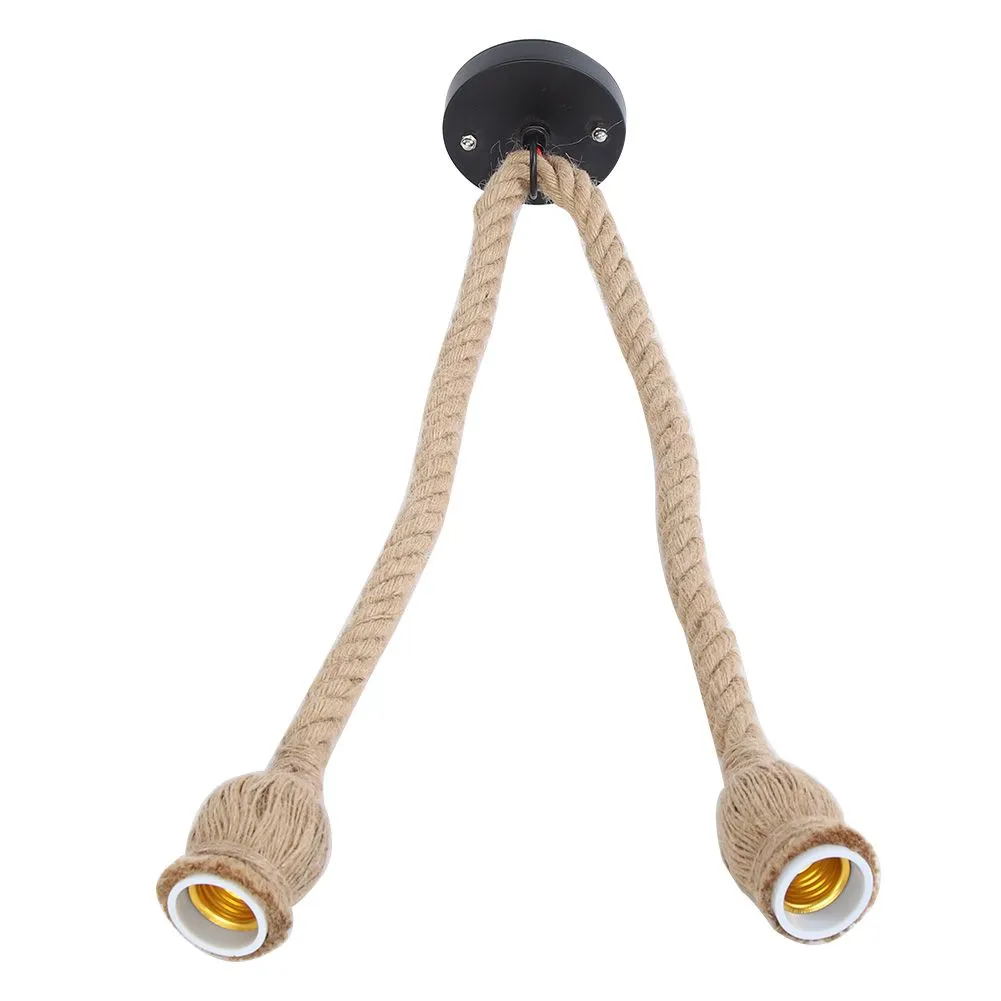 DIY Pendant Light Kit with Hemp Rope & E27 Base