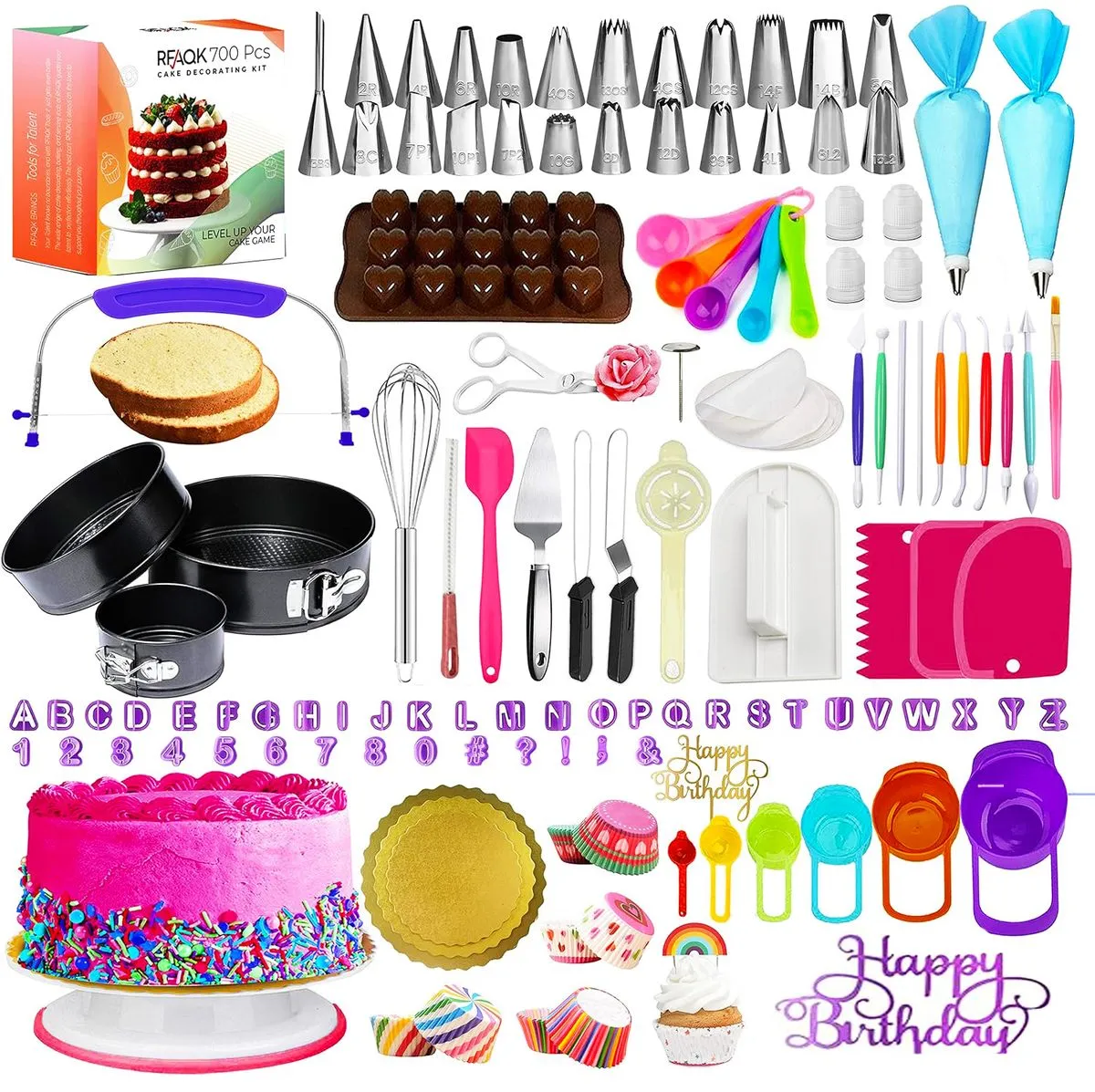 700 Pieces Of Cake Decoration Supplies Kit Baking Tools Spatulas Set