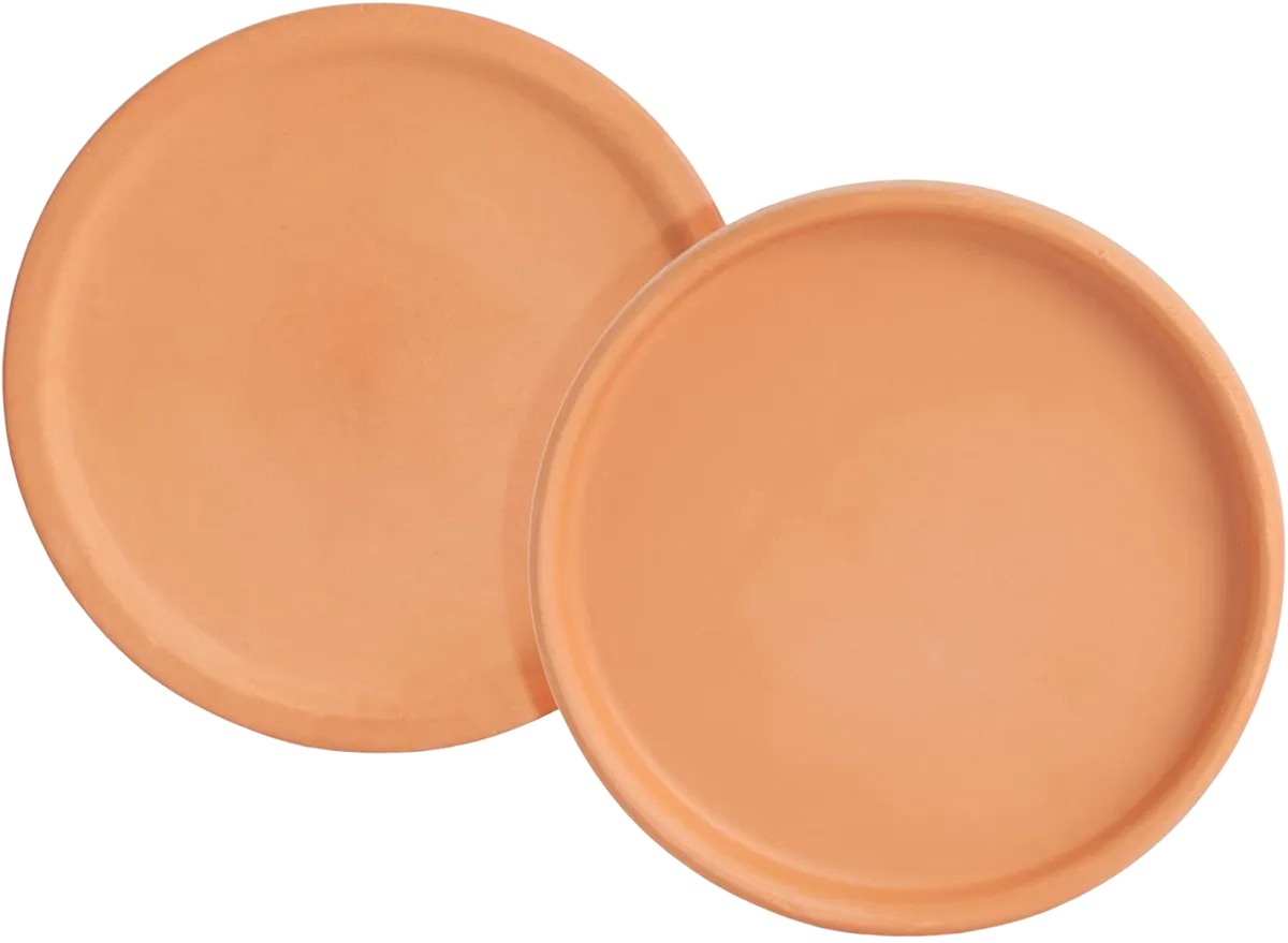 Terracota Plant Saucers, Round Pot Drip Trays - Set of 2