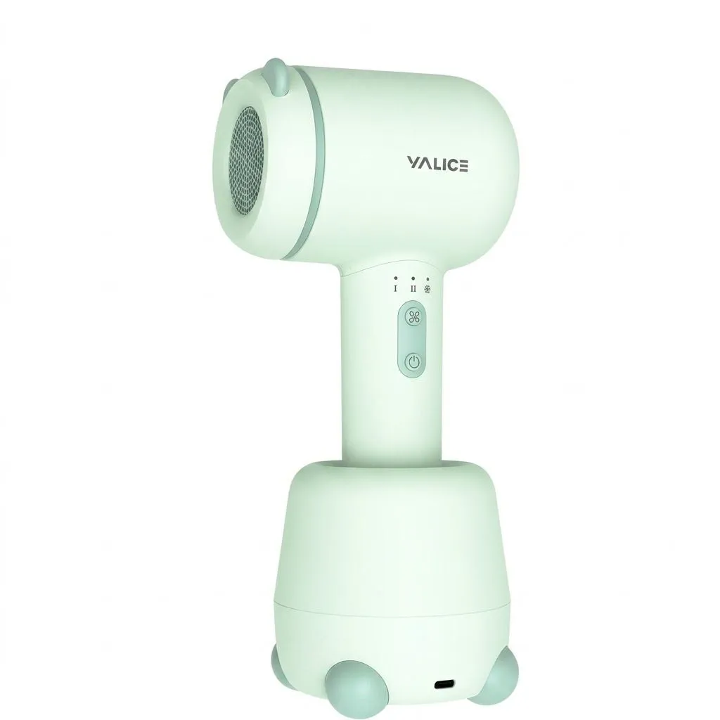 Cordless Kids Hair Dryer With Charging Base Green