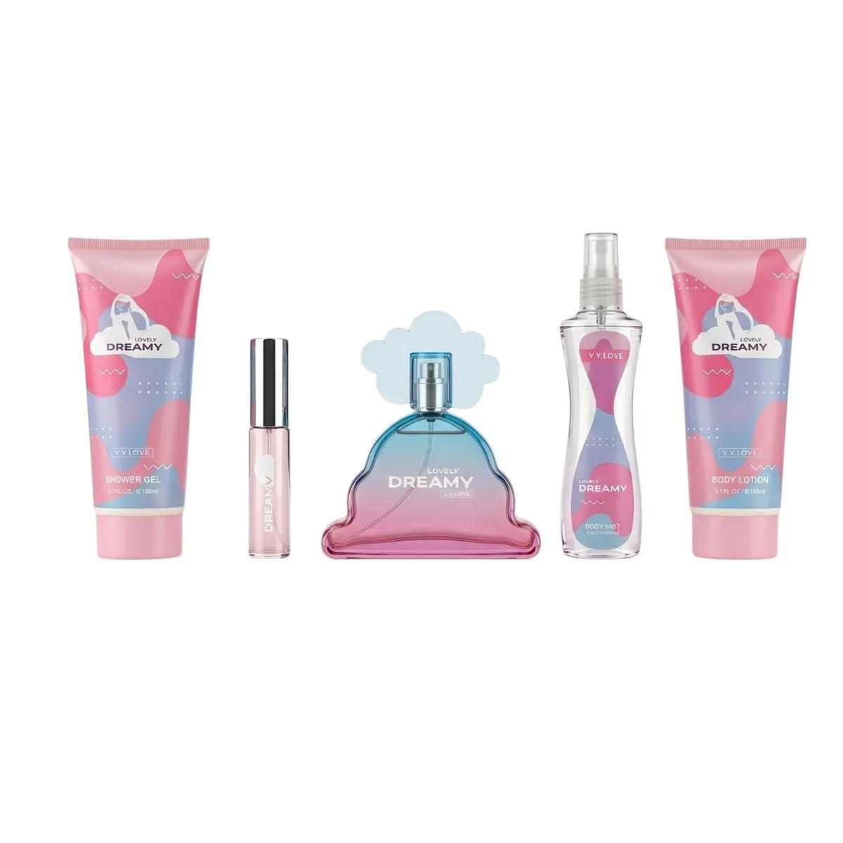 5 Pieces Premium Luxury Gift Set V.V.LOVE Lovely Dreamy Eau de Parfum 100ml
