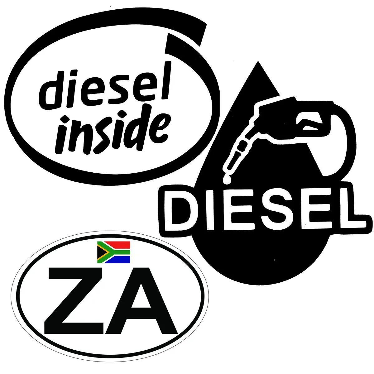Diesel Tank Car Vinyl Sticker - 3 Pack.