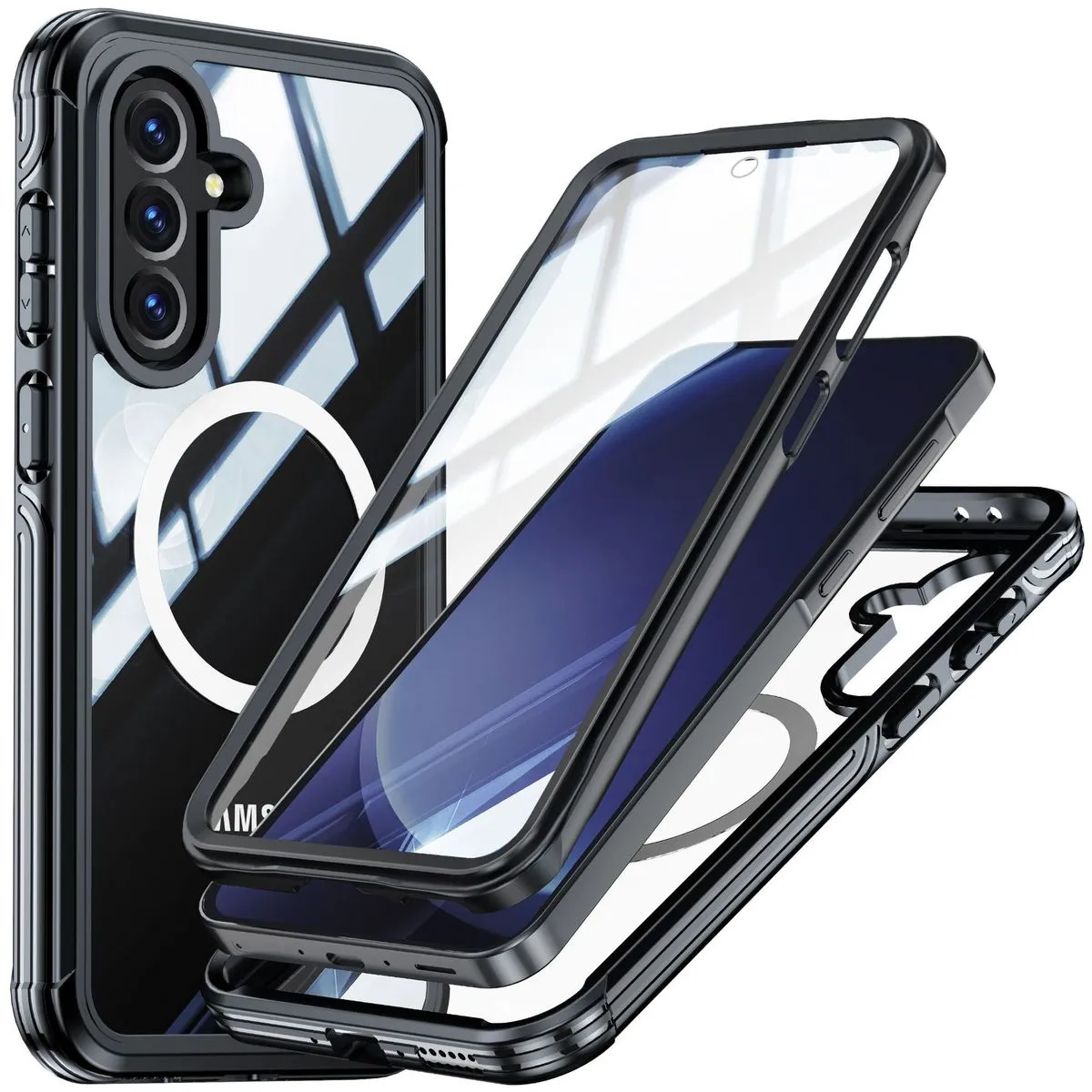 Magnetic Full Body Protection Phone Case Compatible With Samsung Galaxy A36 - Black