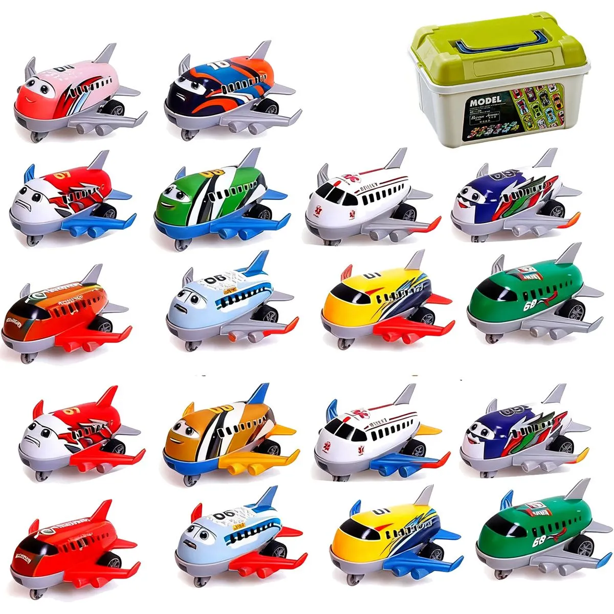 30Pack Pull Back Airplane Toys with Storage Box - Party Favors for Kids