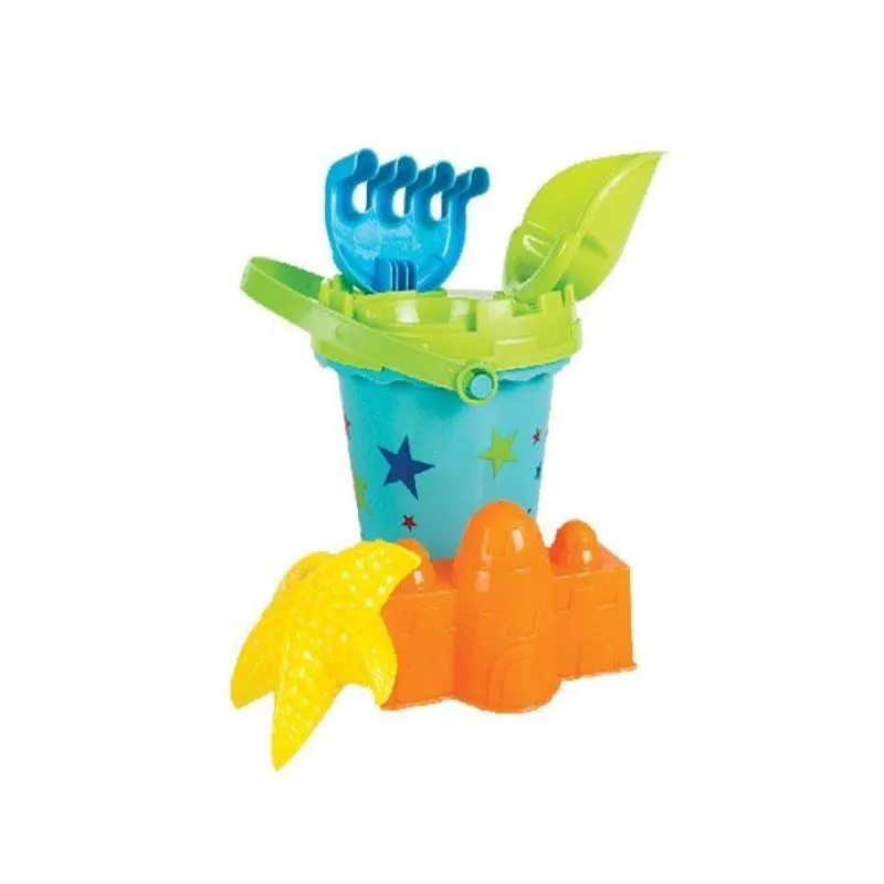 Beach Bucket Set - 6-Piece Sand Toy Set for Kids - Blue