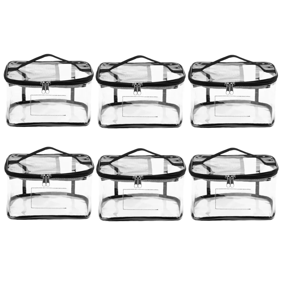 6 Pack Clear Toy Storage Bag With Name Tag& Manual Pocket For Bricks