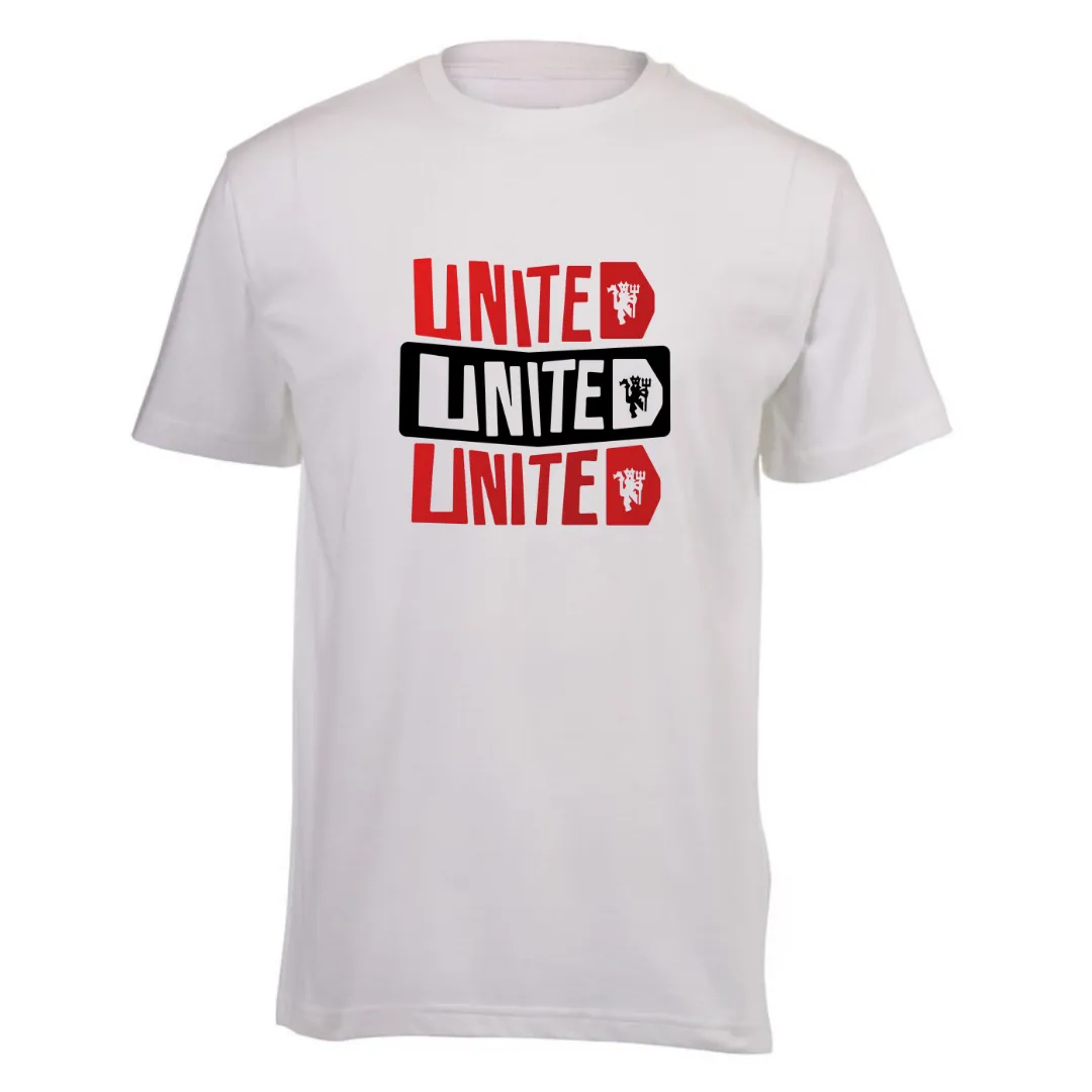 Kids White Short Sleeve T-shirt - Manchester United Supporter T-shirt Kids