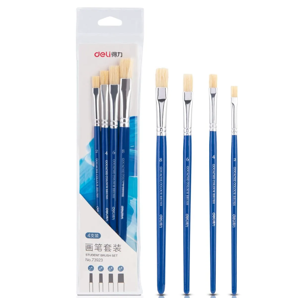 Deli Paint Brush 4pcs Size 2,4,6,8
