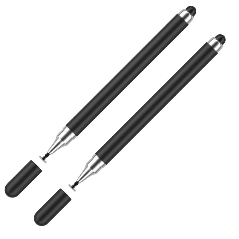 2-in-1 Universal Stylus Pen Compatible with Tablet/Android Phone/iPad - Black