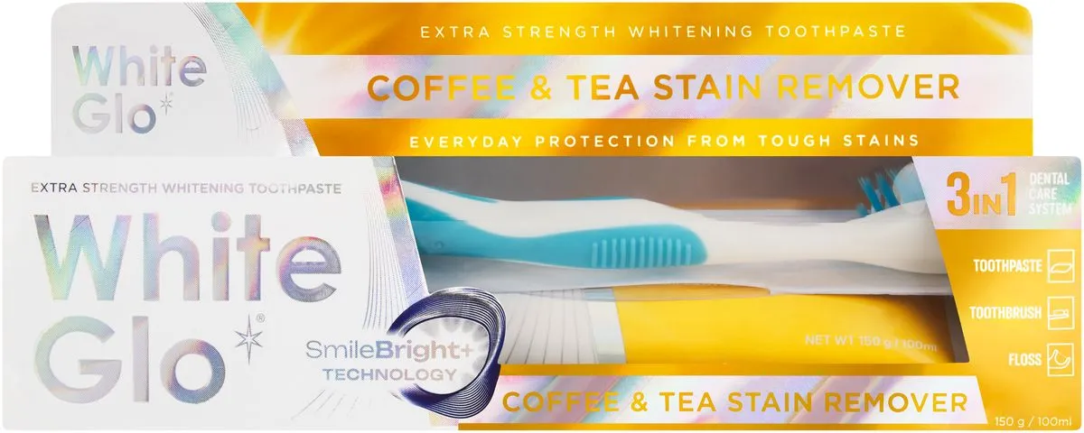 White Glo Whitening Toothpaste Coffee & Tea Stain Remover 100ml