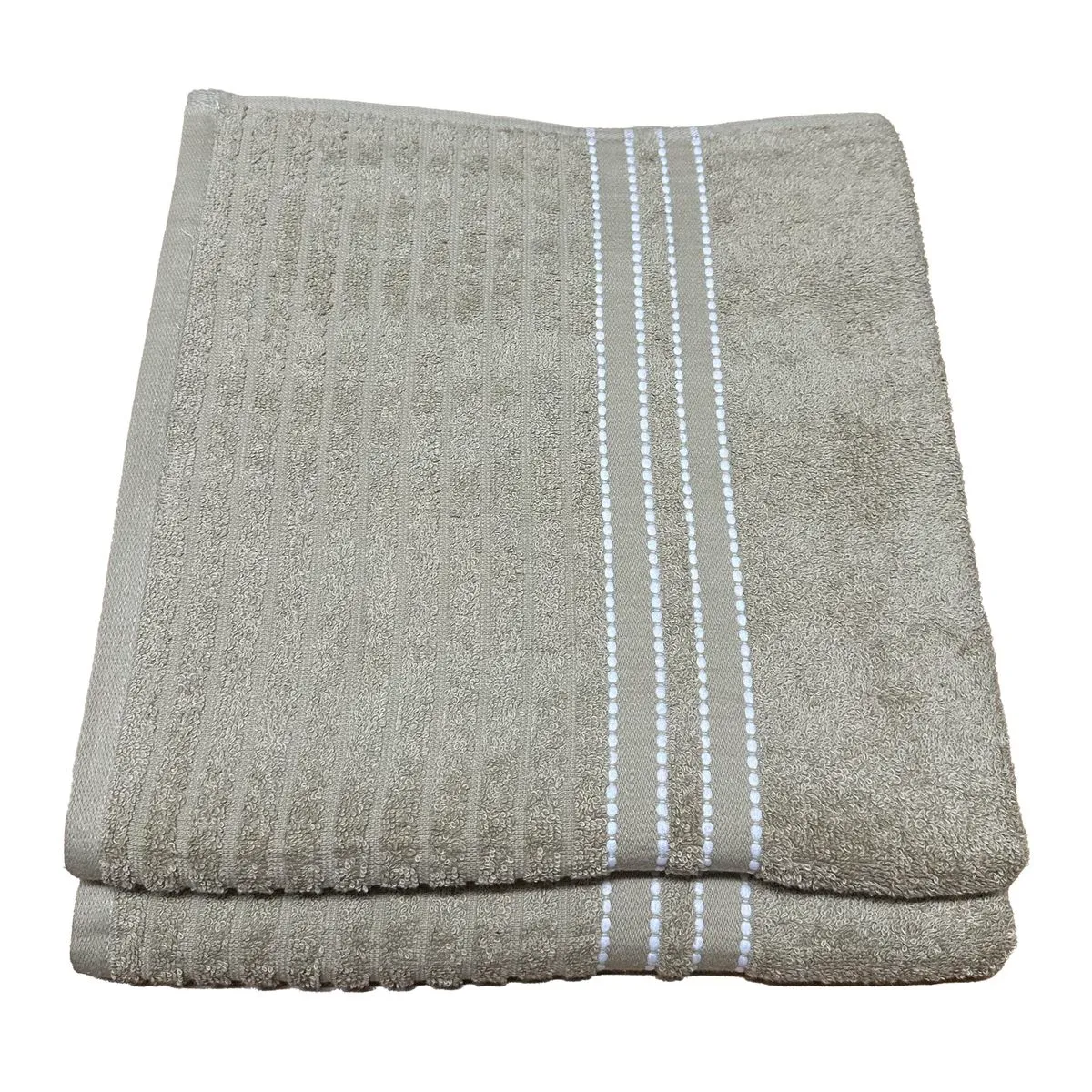 2 Pack Bath Towel Luxury Cotton 70 x 130cm - BT12P11 - Beige