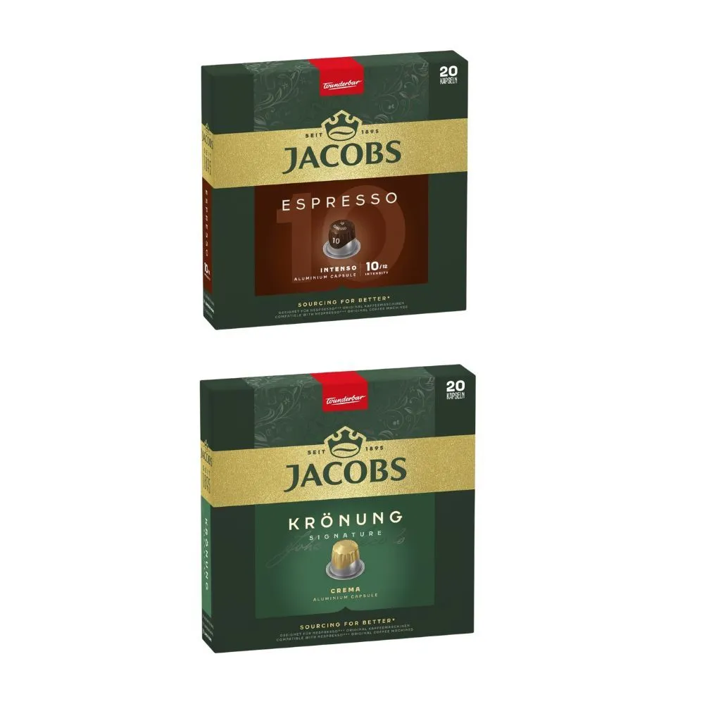 Jacobs Full Range Variety - 40 Aluminium Nespresso Compatible Capsules