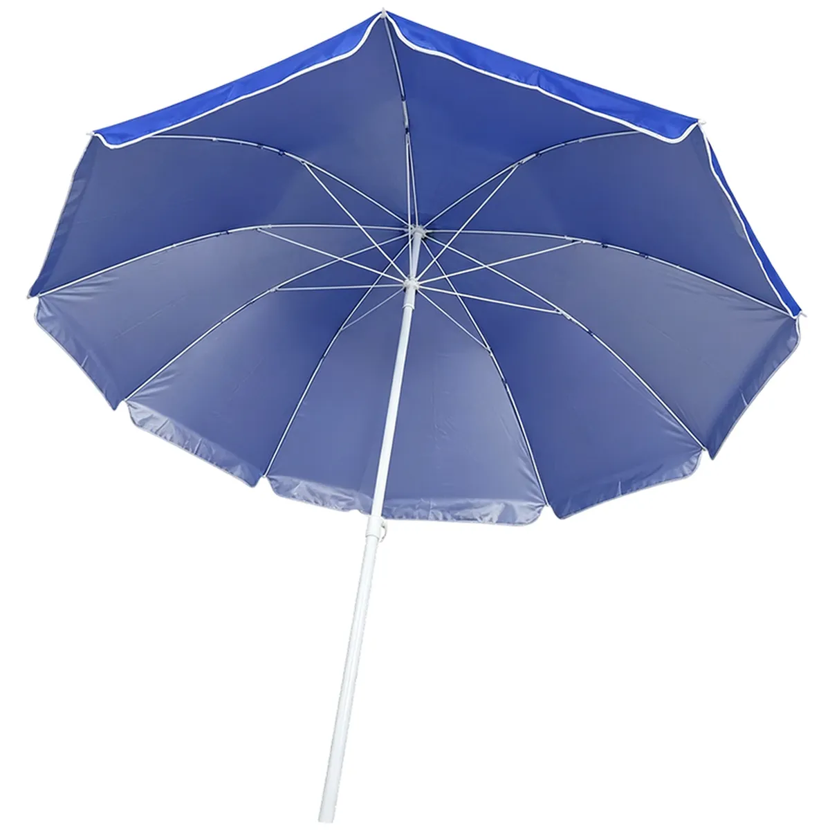 Blue Portable Beach Umbrella with Double-Layer Canopy